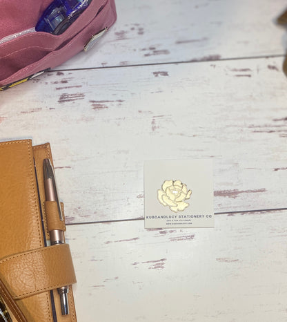 Gold Peony Enamel Pin Magnet